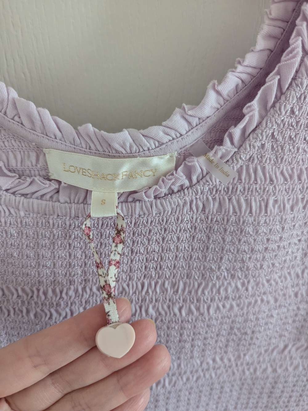 LoveShackFancy Lilac Ruffle Cropped Tank Size S - Picture 2 of 5